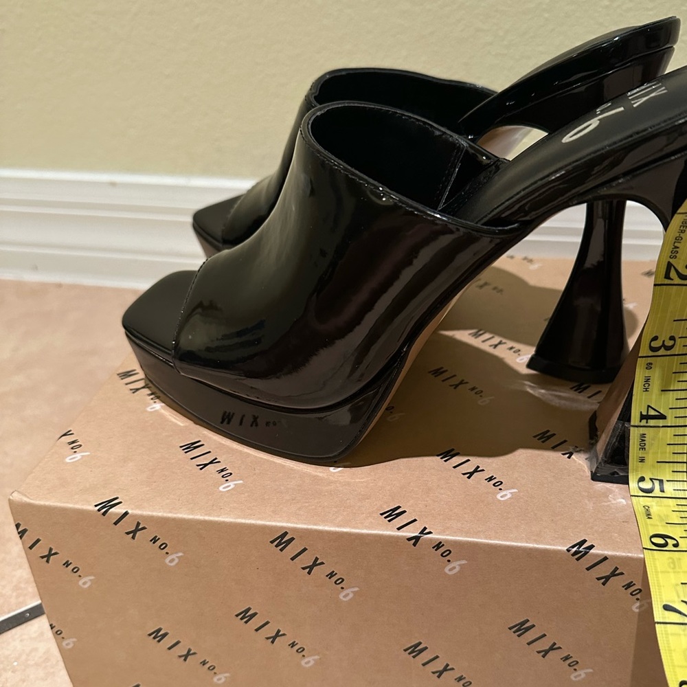 Mix No. 6 Jeanie Platform Sandals. A mule inspired silhouette and daring heel!